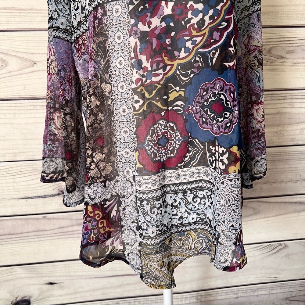 One World Multicolored Patterned Blouse - Picture 5 of 6